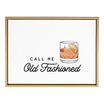 Sylvie Call Me Old Fashioned Framed Canvas by The Creative Bunch Studio