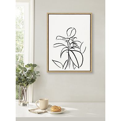 Sylvie Botanical Sketch Print No 1 Framed Canvas by The Creative Bunch Studio