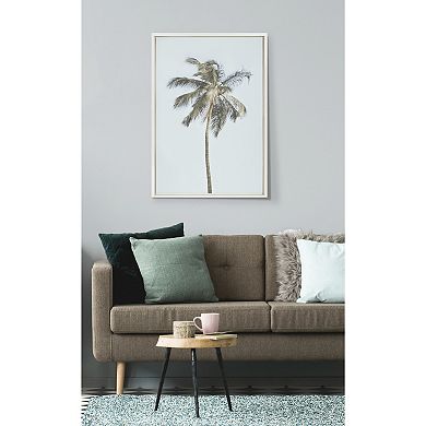 Sylvie One Coconut Palm Tree Framed Canvas by The Creative Bunch Studio