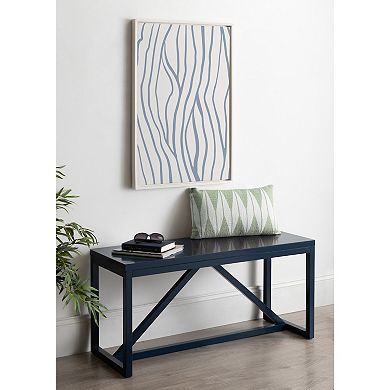 Sylvie Simple Elegant Coastal Waves Framed Canvas by The Creative Bunch Studio