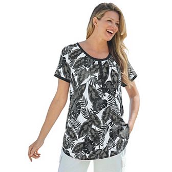 Woman Within Plus Size Knit Henley Tunic