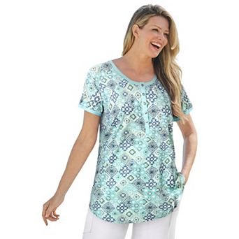 Woman Within Plus Size Knit Henley Tunic