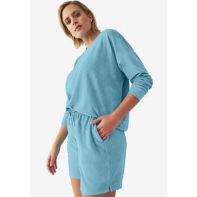 ellos Plus Size Terry Cloth Sweatshirt