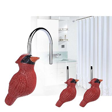 12 PCS Red Bird Anti-Rust Decorative Shower Curtain Hooks