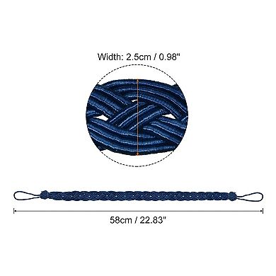 4Pcs Curtain Tiebacks, Braided Drapery Holdbacks Holder Decorative Rope Tie Back with Metal Hooks