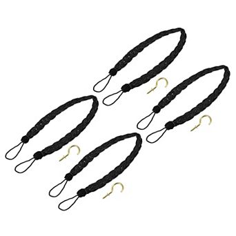 4 pc Curtain Tiebacks, Braided Drapery Holdbacks Holder Decorative Rope Tie Back with Metal Hooks