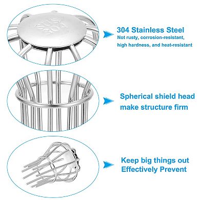 Gutter Guard 2 Inch, 2 Pack Down Pipe Filter, Anti-Blocking Line Cap Drain Cover Downspout Protector