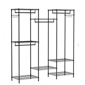 Heavy Duty Garment Rack, Clothes Rack with Adjustable Shelves, Hanging Rails & Hooks