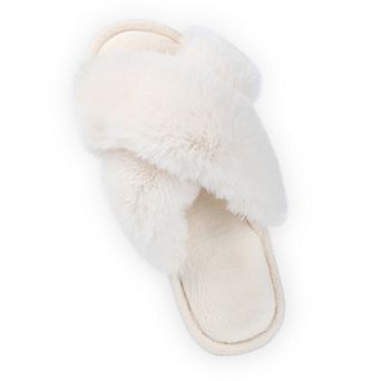 Women's Open Toe Fuzzy Fluffy House Slippers Cozy Criss Cross Furry Slides Slippers
