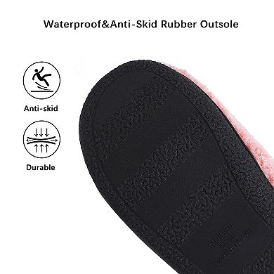 Women Fuzzy Memory Foam Fluffy Polar Fleece Lining Breathable Big Smile Home Slippers