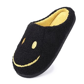 Women Fuzzy Memory Foam Fluffy Polar Fleece Lining Breathable Big Smile Home Slippers
