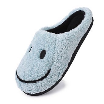 Women Fuzzy Memory Foam Fluffy Polar Fleece Lining Breathable Big Smile Home Slippers