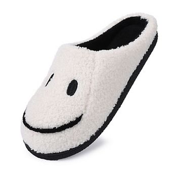 Women Fuzzy Memory Foam Fluffy Polar Fleece Lining Breathable Big Smile Home Slippers
