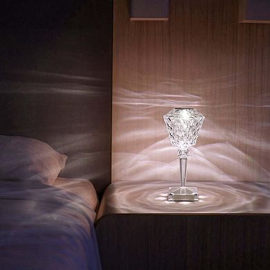 Set of 2 RGB Color Changing Rose Table Lamp Crystal Light