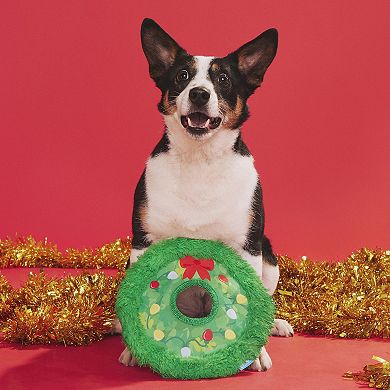 BARK Holiday Wreath Plush Pet Toy