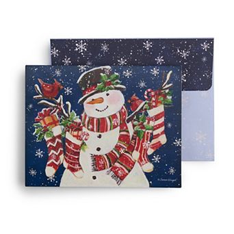 Turner Perfect Timing 18 pc Cards and Envelopes Snowman & Stockings Set