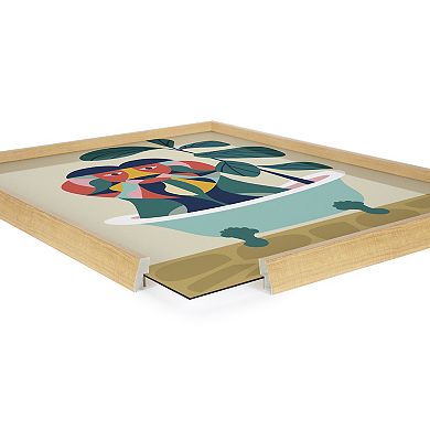 Blake Mid Century Modern Lion in Bathtub Framed Printed Glass by Rachel Lee of My Dream Wall