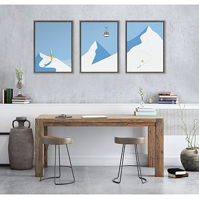 Sylvie Downhill Skier Framed Canvas Art Set By Rocket Jack