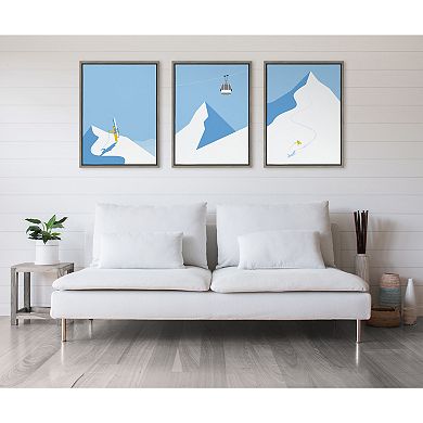 Sylvie Downhill Skier Framed Canvas Art Set By Rocket Jack