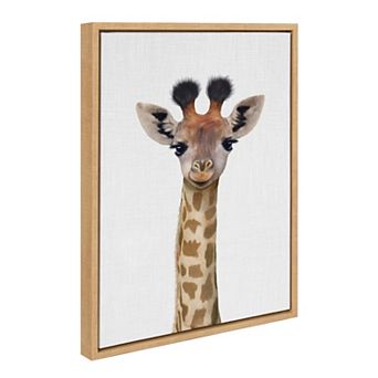 Sylvie Baby Giraffe Framed Canvas by Simon Te of Tai Prints