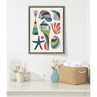 Sylvie Seashells Framed Canvas by Rachel Lee of My Dream Wall