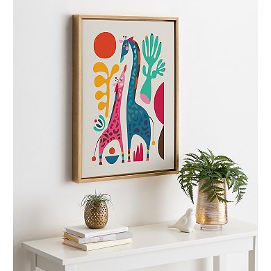 Sylvie Giraffe Love Framed Canvas by Rachel Lee of My Dream Wall