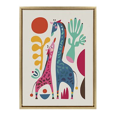 Sylvie Giraffe Love Framed Canvas by Rachel Lee of My Dream Wall