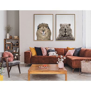 Sylvie Bear European Color Framed Canvas by Simon Te of Tai Prints