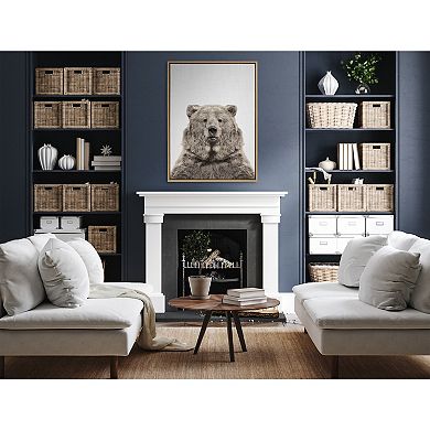 Sylvie Bear European Color Framed Canvas by Simon Te of Tai Prints