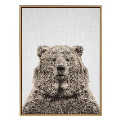 Sylvie Bear European Color Framed Canvas by Simon Te of Tai Prints