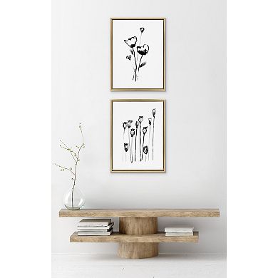 Sylvie Wildflowers and Seed Pods Framed Canvas Set by Teju Reval of SnazzyHues