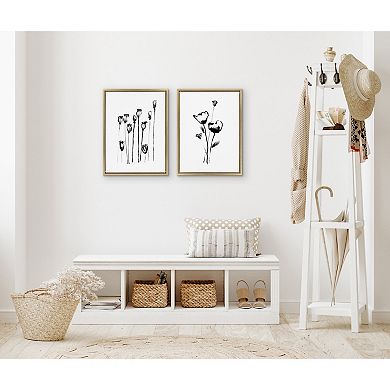 Sylvie Wildflowers and Seed Pods Framed Canvas Set by Teju Reval of SnazzyHues