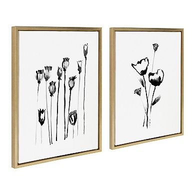 Sylvie Wildflowers and Seed Pods Framed Canvas Set by Teju Reval of SnazzyHues