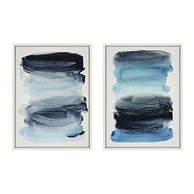 Sylvie Blue Palette I and II Framed Canvas Art Set by Amy Lighthall