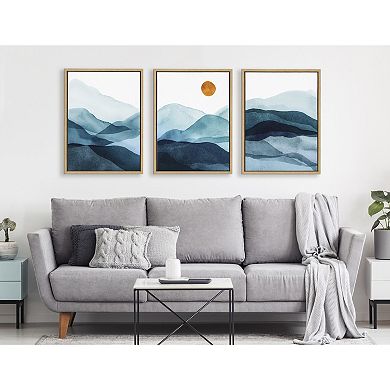Sylvie Blue Mountain Range Framed Canvas Set by Amy Lighthall