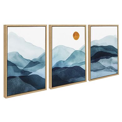 Sylvie Blue Mountain Range Framed Canvas Set by Amy Lighthall