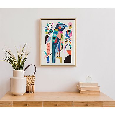 Sylvie Mid Century Modern Kookaburra Framed Canvas by Rachel Lee of My Dream Wall