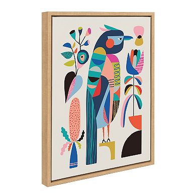 Sylvie Mid Century Modern Kookaburra Framed Canvas by Rachel Lee of My Dream Wall