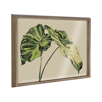 Blake Spotted Leaves Neutral Framed Printed Glass by Emily Marie Watercolors