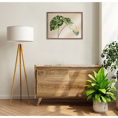 Blake Spotted Leaves Neutral Framed Printed Glass by Emily Marie Watercolors