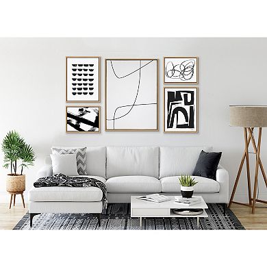 Sylvie Modern Abstract Framed Canvas Set