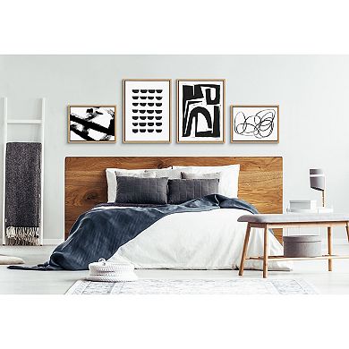 Sylvie Modern Abstract Framed Canvas Set