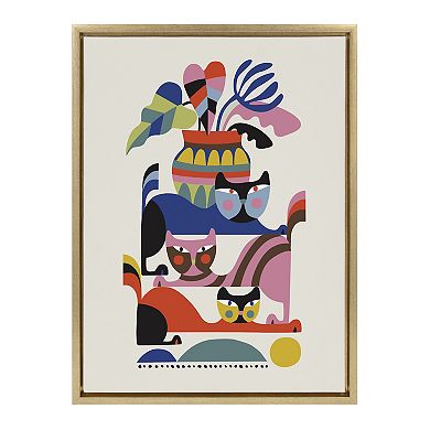 Sylvie 3 Cats Framed Canvas by Rachel Lee of My Dream Wall