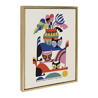 Sylvie 3 Cats Framed Canvas by Rachel Lee of My Dream Wall