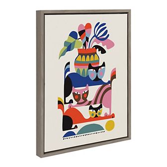 Sylvie 3 Cats Framed Canvas by Rachel Lee of My Dream Wall