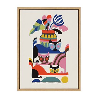 Sylvie 3 Cats Framed Canvas by Rachel Lee of My Dream Wall