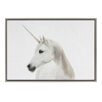 Sylvie Unicorn Framed Canvas by Simon Te of Tai Prints