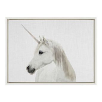 Sylvie Unicorn Framed Canvas by Simon Te of Tai Prints