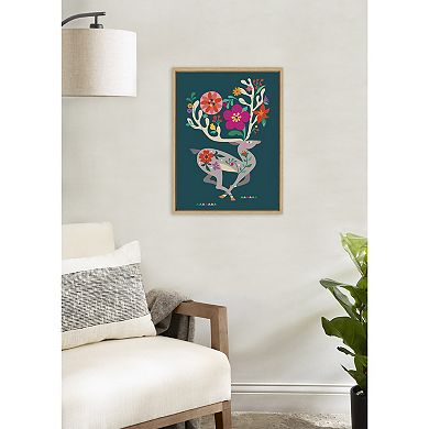 Sylvie Reindeer 2 Framed Canvas by Rachel Lee of My Dream Wall