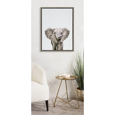 Sylvie Baby Elephant Framed Canvas Wall Art by Simon Te of Tai Prints